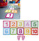 Cyrank Kinder Hopscotch Aufkleber, Kinder Aufkleber Hüpfspiel, Hopsematte für Kinder Fußabdruck Bodenwandaufkleber Bunte Tapetendekoration Für Kinderzimmer, Klassenzimmer, Kindergarten