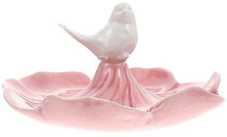 Holibanna Schmuckteller Taschenleerer Schlüsselablage Schmuckteller Vogel Ringhalter Schmuckturm Keramische Tellerplatte Schmucklagerungsfach. Ringplatte Armband Anschauen Fräulein