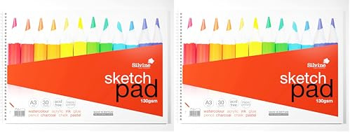 Silvine Sketch Pad A3 130gsm A3 (Pack of 2)