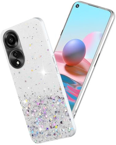 Yarxiawin Cover per OPPO A78 4g Silicone Rosa, Brillante Custodia Silicone Trasparente Morbida Sottile Elegante Case Leggero Regalo per Donne (Trasparente)