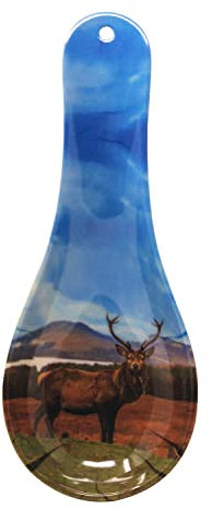 Highlands Stag Melamine Brown Spoon Rest Kitchen Tableware Male Deer Design