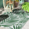 Outsunny Alfombra de Exterior 152x243 cm Alfombra Reversible con Patrón de Hojas para Terraza Balcón Patio Camping Playa Verde Oscuro y Blanco