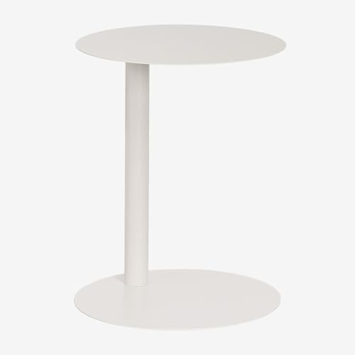 SKLUM Runder Garten-Beistelltisch aus Stahl (Ø40 cm) Yannik Gardenia Weiß