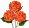 Briful Hortensia artificiel Hortensia Plante artificielle avec tige imperméable Longueur 68 cm pour arrangement floral, bouquets de fleurs, arrangements floraux, décoration 2 pièces (orange, 3 pièces)
