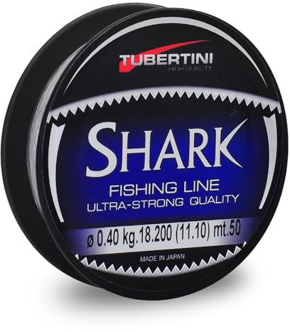 TUBERTINI - Shark Angelschnur ideal für Vorfächer Spule von 50 Meter Ø Durchmesser von 0,12 mm bis 0,40 mm (Ø 0,180 mm - 4,55 kg)