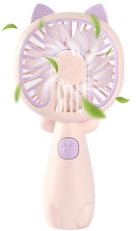 Ghjkldha Cartoon USB Cat Fan - Rechargeable Portable Handheld Personal Fan With Quiet Design for Hot and Summer Days