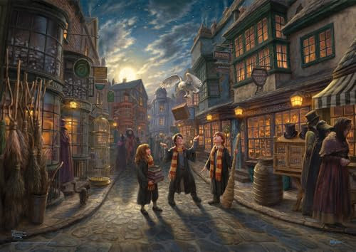 MIGHTYPRINT Harry Potter – Diagon Alley von Thomas Kinkade Studios – langlebige Wandkunst, 61 x 43 cm, nicht aus Papier – offiziell lizenziertes Sammlerstück