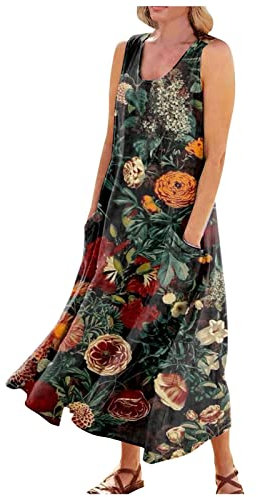 Kleid Damen Kleid Schwarz Frühlingskleid Damen Hochzeitskleider Für Damen Kleid Schwarz Damen Kleid Lang Damenkleider Elegant Brautjungfernkleider Sommerkleid Damen(5-Dark Green,L)