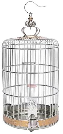 Vogelkäfig Vogelvoliere Edelstahl Vogelkäfige Metall Runde Vogel Käfig Haus Träger Kreative Retro Vogel Träger Für Haus Garten Vogelbauer Vogelhaus(41.5 * 61.8cm)