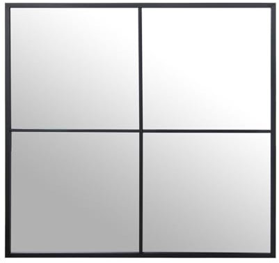 Alexandra House Living Specchio da parete nero metallo finestra 5 x 73 x 73 cm