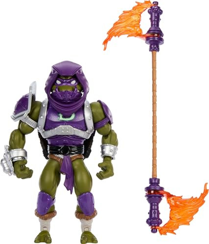 Masters of the Universe Origins Turtles of Grayskull Donatello Reptile Wars Bewegliche Actionfigur, Teenage Mutant Ninja und MOTU Crossover Donnie-Spielzeug, JBM98, [Mehrfarbig]