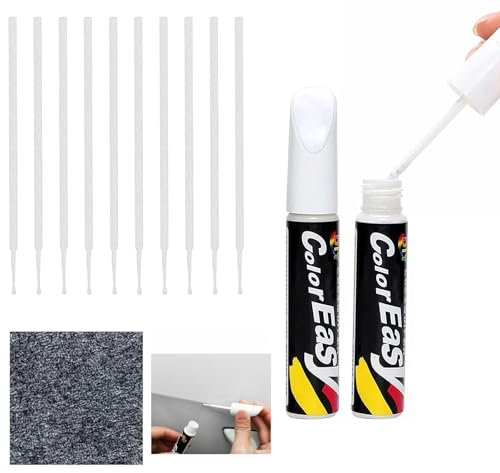 Landrain 2 Stück Lackstift Auto Weiß, Autolack Reparatur für Auto Kratzer Reparatur, Kommt mit 10 Wattestäbchen und 1 Kratztuch