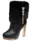 Stivali invernali da donna foderati in pelle, eleganti stivali da donna, con tacco alto, stivali da lavoro, stivali invernali, Nero , 40