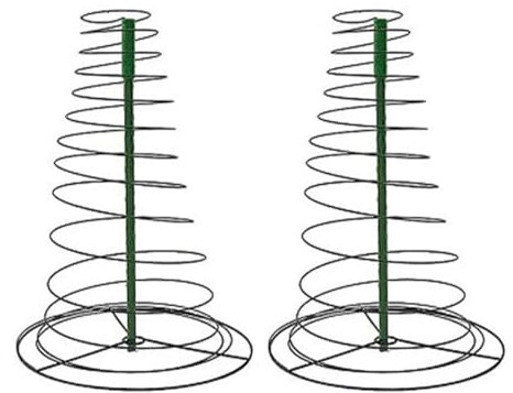 Ieron 2 Paquetes de Soportes de aro en Espiral para pérgolas trepadoras de Acero Inoxidable, Soporte para macetas de jardín, Jaula Extensible para Cultivo de Tomates