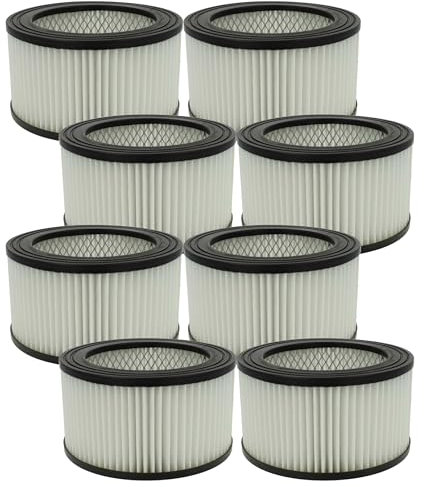vhbw 8x filtro compatibile con Monzana (tutti modelli di aspiracenere) aspiracenere - filtro HEPA nero/bianco
