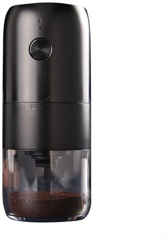 Macinacaffè elettrico portatile, con USB, regolabile, perfetto per viaggi, casa e lavoro, colore: nero