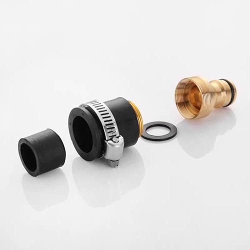 Shower Hose Connector Tap Adapter Faucet Adapter Kit G3/4 Female to G1/2 Female Hose Connector Chrome with Soft Ring Chrome-Plated Brass Fitting for Shower Hose and Tap Connections
