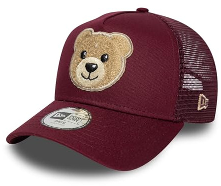 New Era Ours Visage A-Frame Trucker Cap Kids Rouge foncé