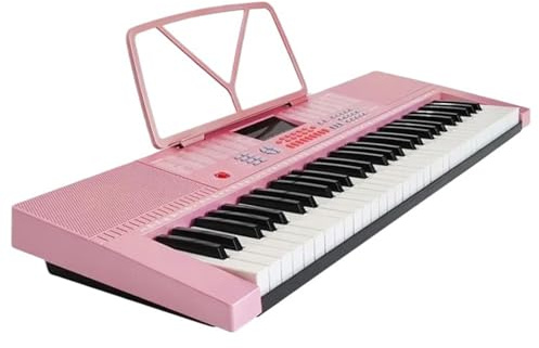 Professionelles elektronisches Klavier 61 Tasten Elektronisches Klavier Keyboard Professionelles Performance-Musikinstrument(Pink)