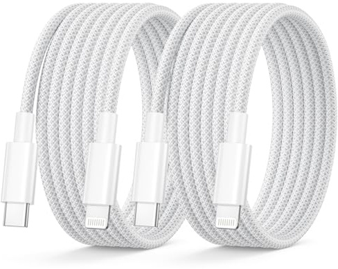 Cable iPhone 2M 2Pack [Certificado Apple MFi], Cable USB C a Lightning | Cable Cargador iPhone Carga Rapida Nylon Cabo iphone Charger cable para iPhone 14 Pro/13/12 Mini/11 Pro Max/X/XS/XR/8Plus/SE