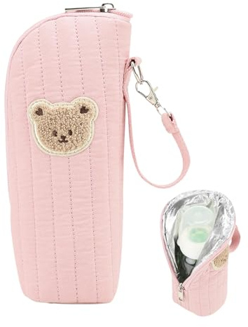 dewdat Isolierter Babyflaschenbeutel Tragbarer Isolierbeutel, Aufbewahrung, | Babyflaschen-Kühltasche Mit Bär-Design Für stillende Mütter, Muttermilch, Reise, Kita, Stillen, Esse