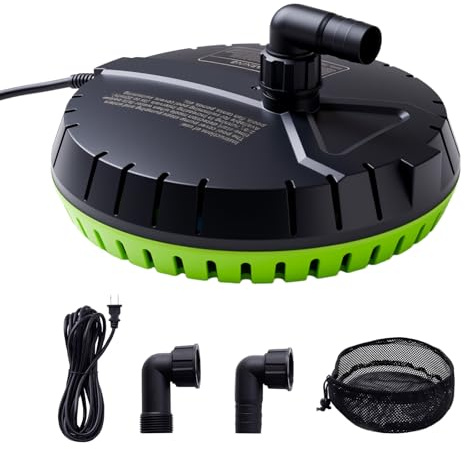 Aarcinhke Automatic Pool Cover Pump, 1500GPH Submersible Sump Pump, Green | Water Pump for Pool Draining, 25FT Power Cord, 2 Adapters, Available for Swimming Pool Covers, Pools, Fish Tanks, Ponds
