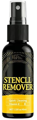Soluzione per la Pulizia degli Stencil Leggero 40ml Delicato Portatile | Liquido Trasferimento Inchiostro Indesiderato per Casa, Dormitorio, Studio Body Art, Viaggi di Lavoro, Uomo e Donna