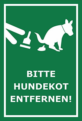 Melis-Folienwerkstatt Schild - Bitte Hundekot entfernen - 15x10cm - 3mm Aluverbund – 20 VAR S00187-029-G