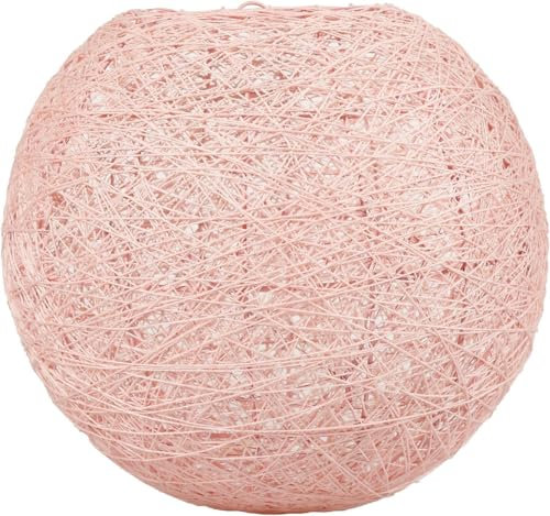 LUM&CO 31113 Abat-jour boule tissé en coton - Suspension boule Rose - Diamètre 20 cm