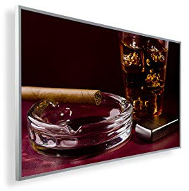 Könighaus 300W Infrarotheizung mit Bild in HD Qualität ✓ inkl. Smart Thermostat ✓ 5 Jahre Garantie ✓ Doppelter überhitzungsschutz ✓ Infrarot Wandheizung ✓ Motiv: 165. Whisky Zippo