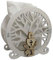 8 PZ Albero della vita Legno con Sacchetto Portaconfetti Comunione BOMBONIERA 6,8 cm