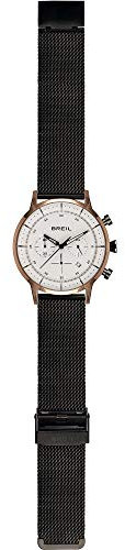 Breil Herren Chronograph aus Edelstahl mit extra Lederarmband in der Farbe Roségold-Weiß-Schwarz 44mm, Wasserdichtigkeit: 5Bar, TW1861