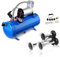 Klaxon d'Air Chromé Triple 12V/24V 130db Pour Camion Avec Compresseur 150psi Reservoir De 6L