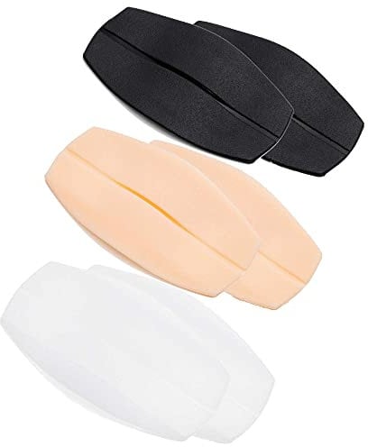 Herzmutter BH-Schulterpolster-Trägerpolster Silikon - 6er Set - BH-Zubehör - Beige-Schwarz-Weiß - BH Polster für Träger - Schmerzlinderung - 9300