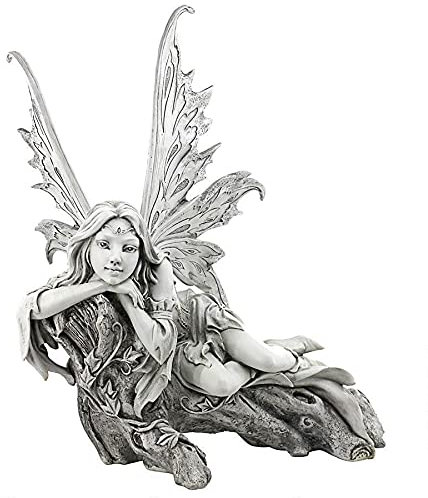 Design Toscano CL6857 Gartenfigur Pause to Ponder Fee, antikes Stein-Finish