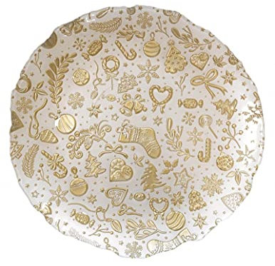 VASSOIO CHRISTMAS BIANCO/ORO VETRO