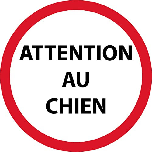 PANNEAU/AUTOCOLLANT DE SIGNALISATION, ATTENTION AU CHIEN (20x20cm, Autocollant)