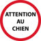 PANNEAU/AUTOCOLLANT DE SIGNALISATION, ATTENTION AU CHIEN (20x20cm, Autocollant)