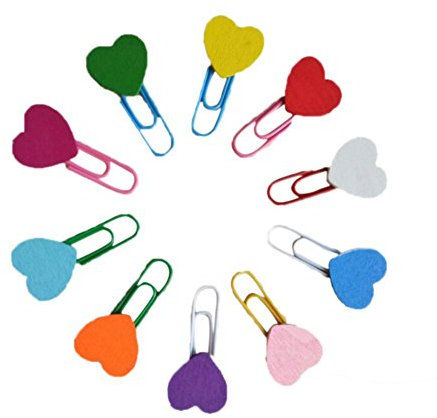 Büroklammern aus Holz in Herzform, aus Metall, für Kinder, Erwachsene, Zuhause, Büro, Schule, Schreibtisch, ordentlich, 33 mm, 10 Stück