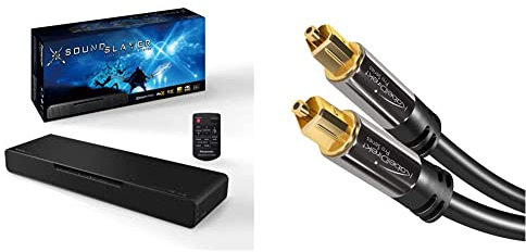 Panasonic SC-HTB01 PC Gaming Lautsprecher, schwarz & KabelDirekt - Optisches Kabel/Toslink Kabel - 2m - (optisches Digitalkabel Toslink auf Toslink, Audiokabel zur Verbindung von Soundba)