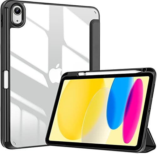 ProCase Hülle für iPad (A16) 11 Generation 2025 / iPad 10 Generation 10,9 2022 Schutzhülle mit Stifthalter Stoßfeste Smart Case Cover Auto Schlafen/Wachen –Schwarz