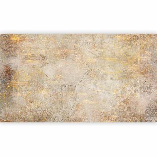 murando - Fototapete XXL Abstrakt 500x280cm - Foto Tapete Schlafzimmer Wohnzimmer Moderne Vliestapete XXL Wandtapete Motivtapeten 3d Effekt Wand Dekoration - Blumen gold Ornament b-A-0808-a-b