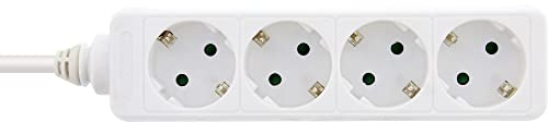 InLine® Steckdosenleiste, 4-Fach Schutzkontakt 5m, weiß