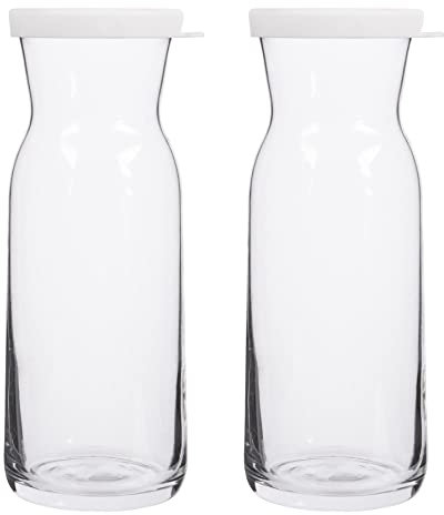 LAV Fonte Glas Carafes - 700ml - Weißer Deckel - Pack Von 2