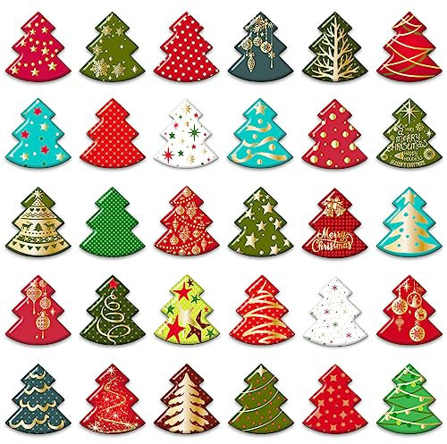 MORCART 30PCS Christmas Fridge Magnets Merry Xmas Refrigerator Magnets Decoration for Dishwasher Locker Whiteboard Magnetic Board Cabinets Classroom Office Cubicle