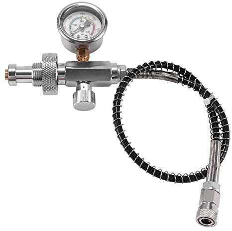 LEWITORS PCP Luftfüllstation mit DIN300 Adapter Federschlauchanschluss Hochdruck Ladeadapter Adapter für Scuba Tank Tauchflasche Federschlauch Anschluss Kompatibel mit 300 Bar Pneumatikgeräten