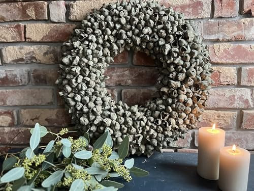 Shabby-natur Kranz/Türkranz/Wandkranz mit Coco-Früchten 40 oder 55 cm Durchmesser (M)