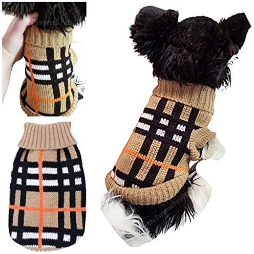 Chihuahua Clothes Puppy Plaid Dog Coat Knit Jumper Cosy Tiny Toy Teacup Sized Smaller Breeds XXXS XXS XS (Tartan, XXXS)