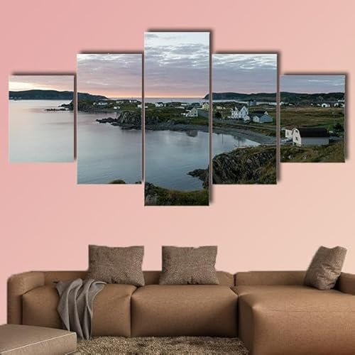 RAPSANI Bilder Wandbild 150x80cm Leinwandbild 5 TLG Kunstdruck Süd-Twillingate-Insel in Kanada modern Wandbilder XXL Wanddekoration Design Wandkunst 5 Stücke Leinwand Wohnzimmer Dekoration