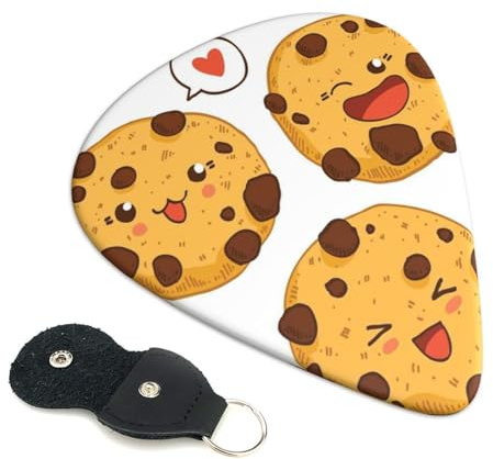 Chip Cookies Gitarrenplektren, 6 Gitarrenplektren, beidseitig bedruckt für E-Gitarre Bass Ukulele (0,46mm 0,71mm 0,96mm)